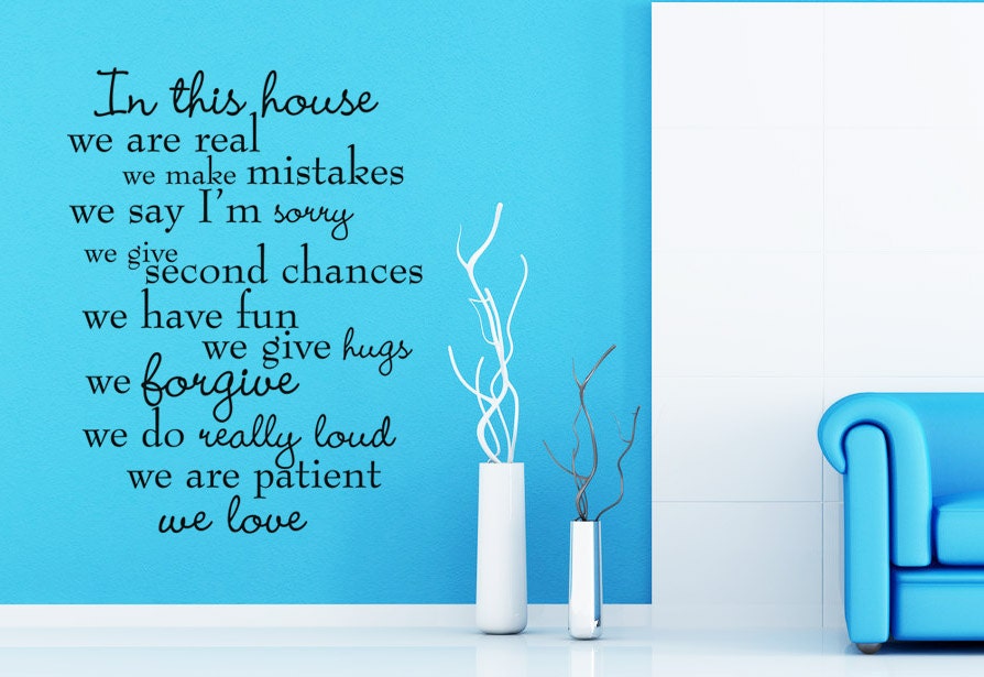 In this house we do - House Rules - PLUS free test decal - Vinyl Decal Wall Decal Art Home Decor - In our Home quote