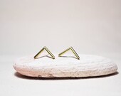 Brass angle earrings - chevron, geometric
