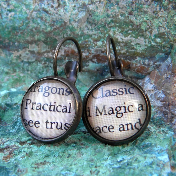 Word Earrings Practical Magic Vintage Word Earrings By Msemrick