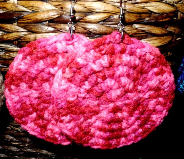 Cotton Candy Crochet Medallion Earrings