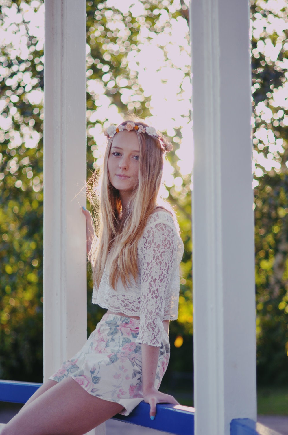 Long sleeve lace top