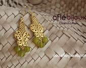 Aflé Bijoux Wedding Collection - Filigrane Earrings - Green Serpentine