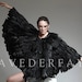 Couture Black Goose Feather Cape Wrap - Laveder Faye