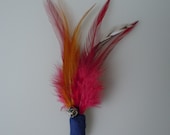 Catnip Cat Toy Dark Blue and Claret Feather Flier