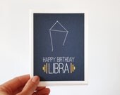 Libra Birthday Card - Zodiac Birthday Card - Libra Constellation
