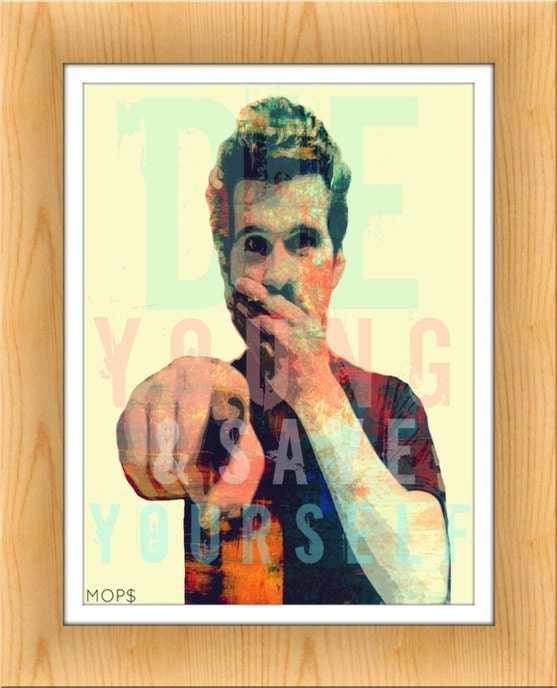 DiE YOUNG & SaVE YoURSELF (Jesse Lacey of Brand New) 8x10" Digital Illustration High Gloss Print by MOPS