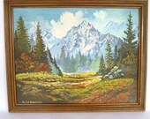Original MID CENTURY LANDSCAPE/ Oil Painting