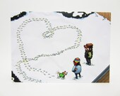 Puppy Love (Single 6" X 4" Greeting Card)