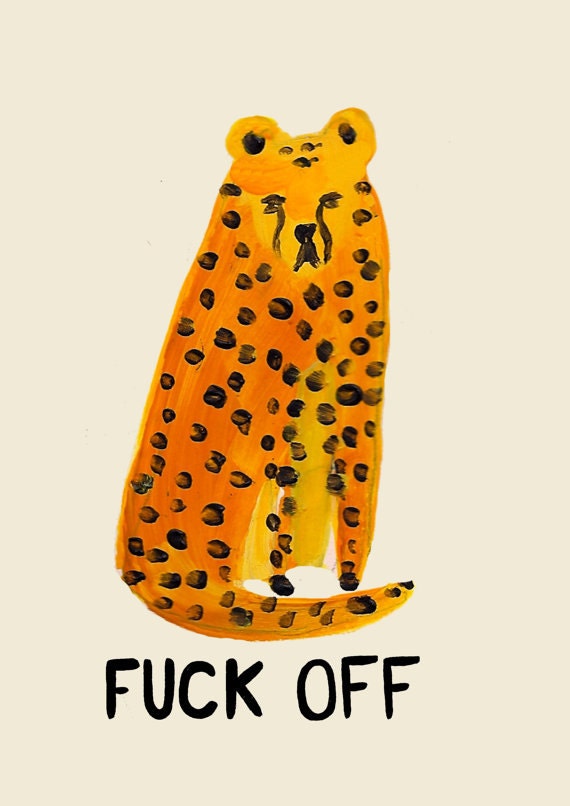 Cheetah says F Off Greeting Card