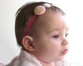 Baby headband, Baby girl headband, Newborn headband, button elastic headband, Skinny headband, baby girls hair accessories, baby shower gift