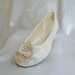 Ivory Lacy and Flowery Ballet flat ... has a shabby chic hand made rosette to adorn the toes