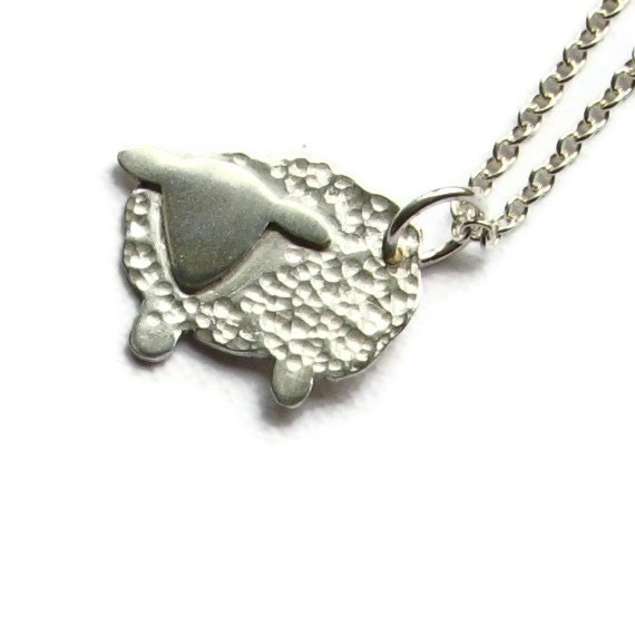 Silver sheep charm hammered sterling silver sheep charm Woolly the sheep