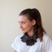 Neckwarmer lacy crochet - chocolate cocoa brown cowl scarf lace fashion
