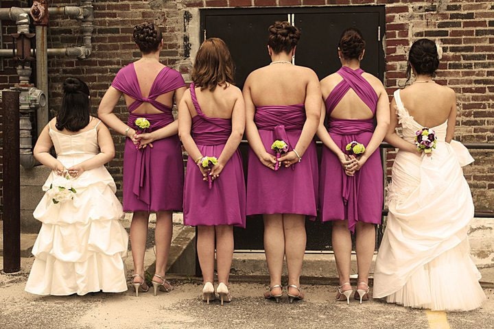 Purple BRIDESMAID Convertible Wrap Dress...67 Colors..Prom, Wedding, Honeymoon, Beach, Vacation, Date Night, Party