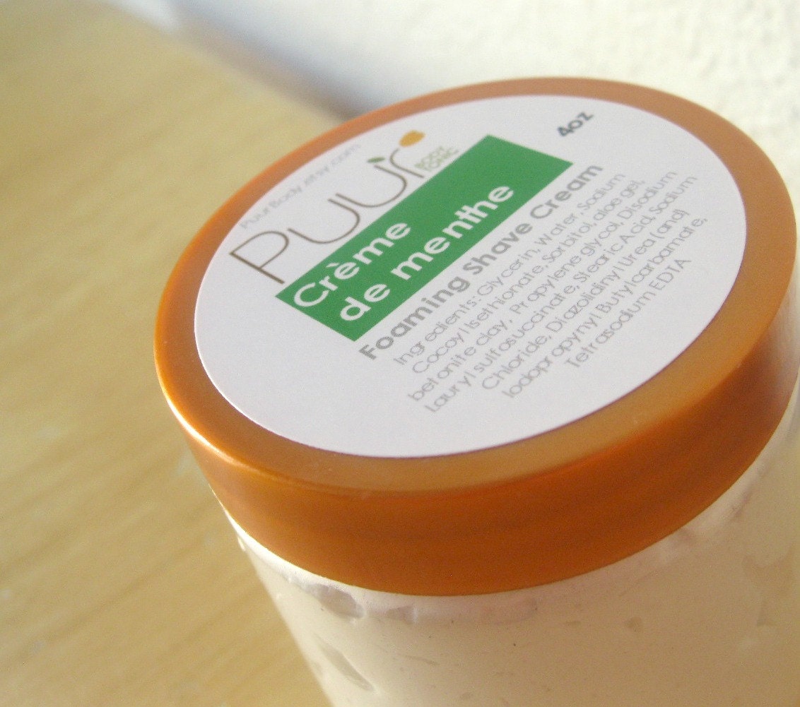 Creme de Menthe Whipped Shaving Cream with Betonite Clay and Aloe Gel 4oz