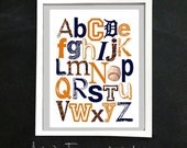 8x10 DETROIT TIGERS ABC Nursery Art print...