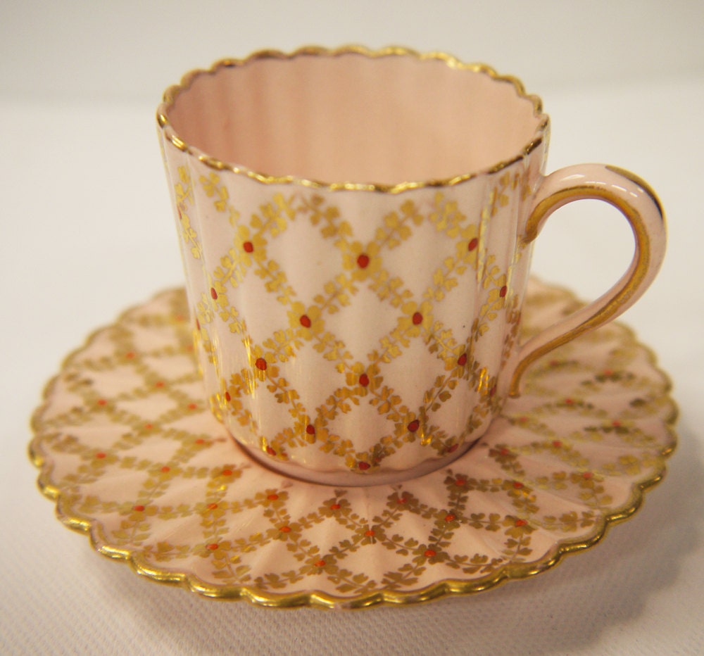 Rare Antique Copeland Coffee Cans and Saucers Demitasse Cups c.1847