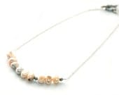Freshwater Pearl and Platinum Silver Necklace - Bridal Jewelry, Bridesmaids Gifts