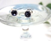 Post Earrings Faceted Iolite Sterling Silver