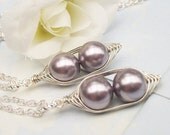 Like 2 Peas In A Pod Necklaces - Set Of 2 - 2 or 3 Pearls Choose Your Color Swarovski Pearls