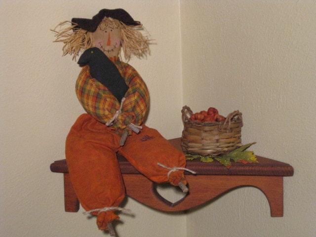 Primitive Scarecrow Doll - Halloween - Fabric - Shelf Sitter - Cupboard Tuck