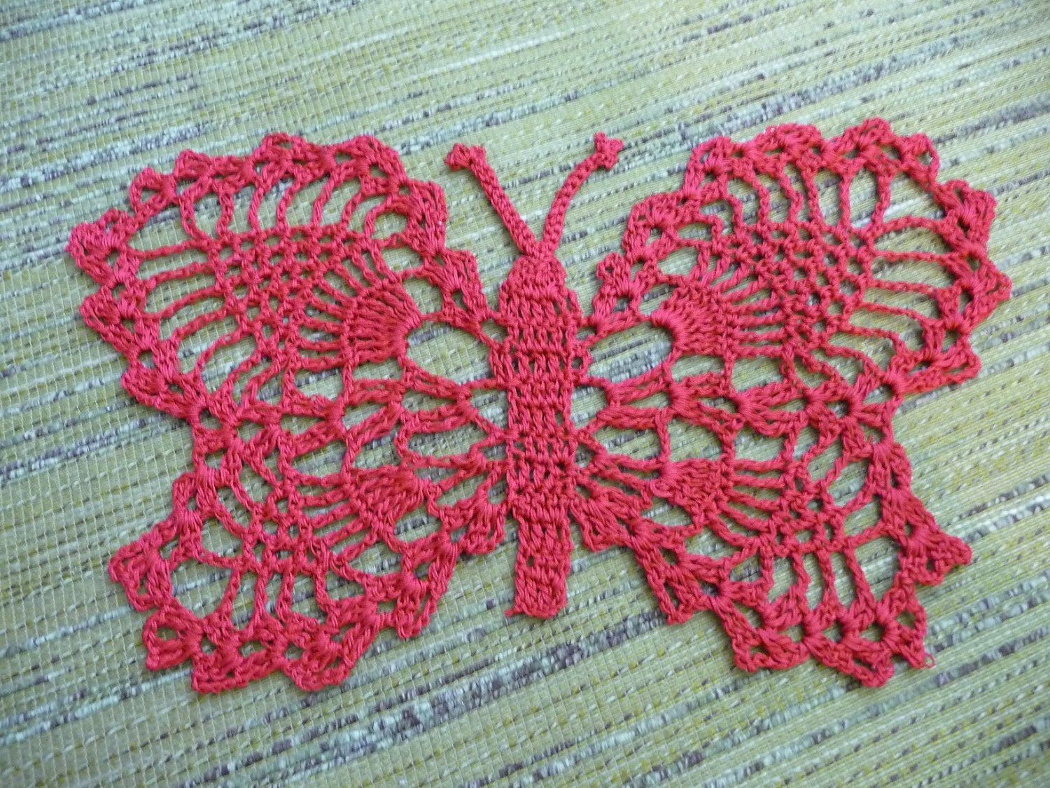 Crochet butterfly doily