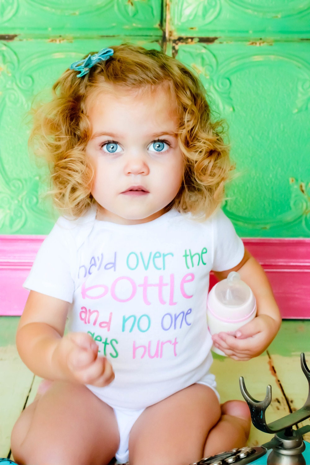Hand Over The Bottle and No One Gets Hurt - Funny Baby ONESIE - Toddler Tee also available