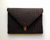 MacBook Air Case 11 / Envelope Clutch Handmade from Wool Suit - One of a Kind