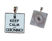 Buy 2 Get 1 Free Doctor Who Keep Calm And Geronimo Key Chain, Key Ring, Pendant, Pet Tag
