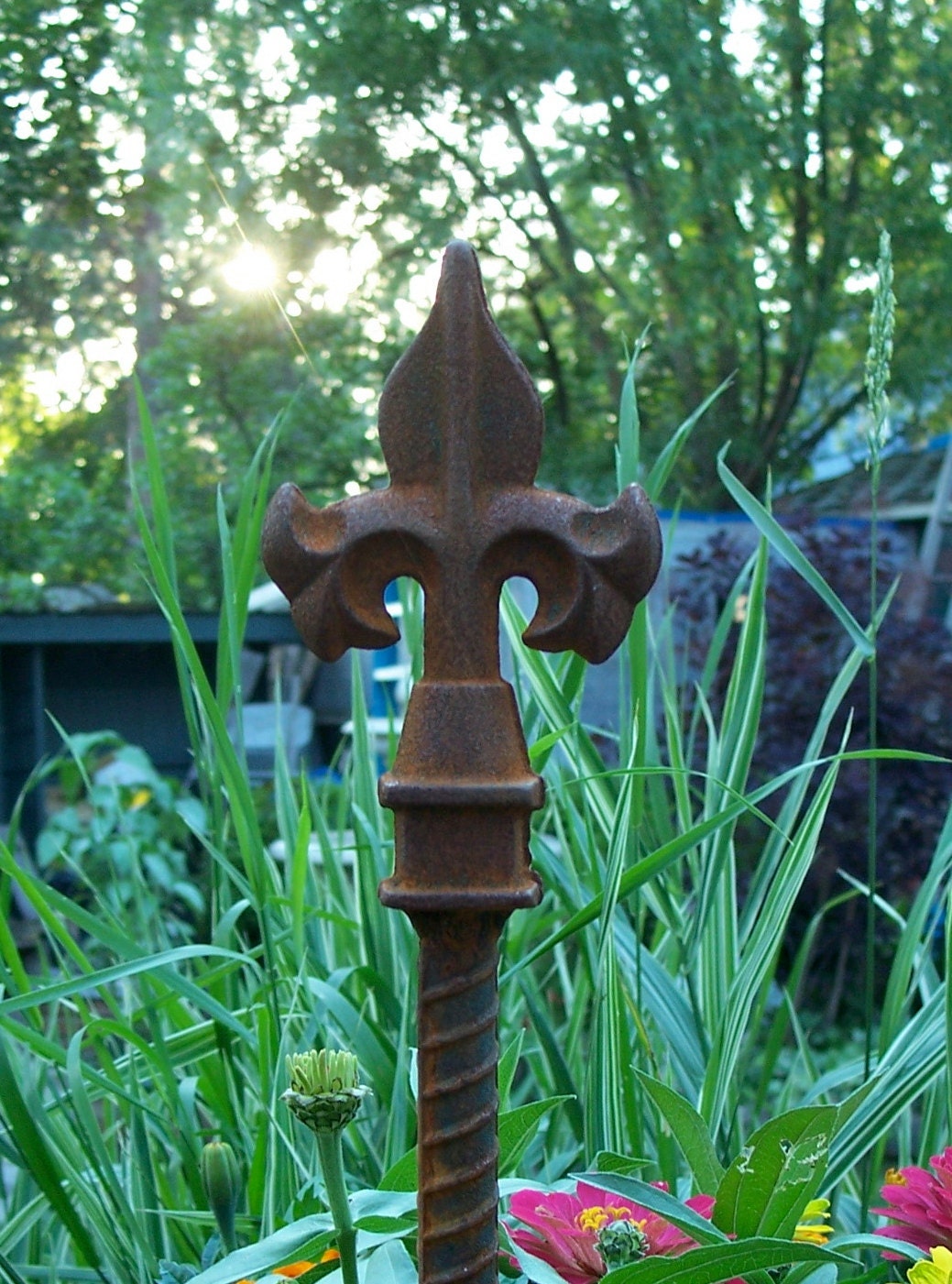 Decorative Steel Garden Stake Rusty Garden Decor by MiscKDesigns