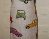 Classic French Car Fabric KITCHEN APRON - Made in France, Traditional Style