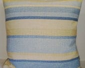 decorative pillow - blue stripe pillow cover - stripe pillow - blue pillow - throw pillow - Laura Ashley pillow