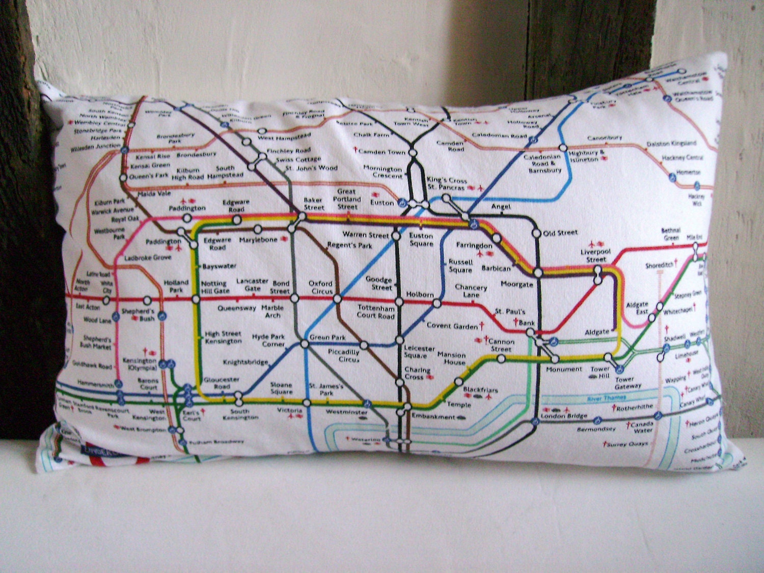 London pillow cover decorative pillow map pillow by chezlele