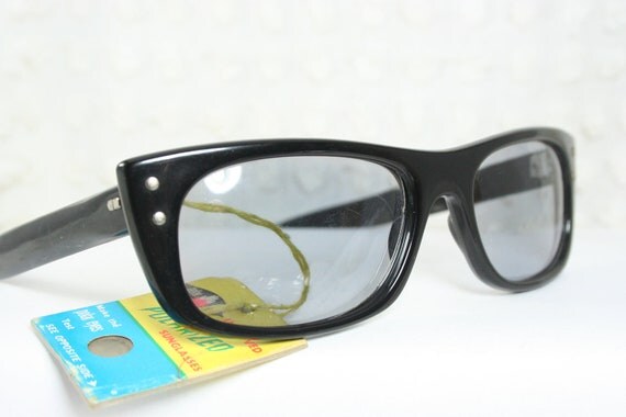 Vintage 60s Sunglasses 1960's Mens Sunglass Black by DIAeyewear