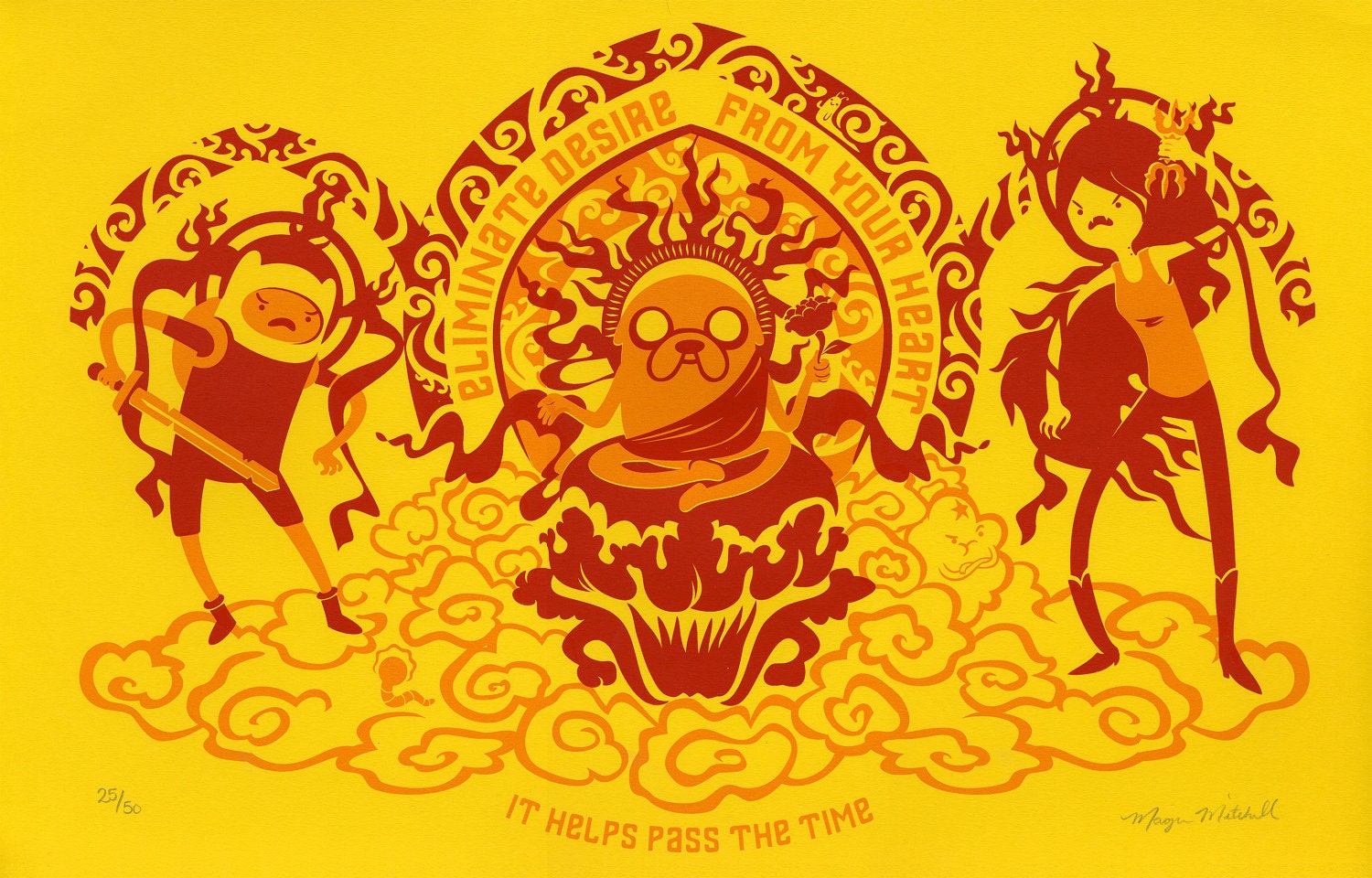 Meditation Time an Adventure Time screen print