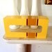 Vintage Bright Yellow Tissue Box Cover with Racing Stripe