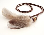 Leather Arm Band Feather Arm Cuff Hippie Headband Feather Extensions Brown Leather Festivals Unisex Upper Arm Band Garter Boho Versatile