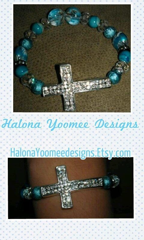 Blue cross bracelet SOLD
