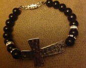 Black glam cross bracelet SOLD