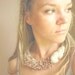 NatuRal GoldStone - BIG linen necklace
