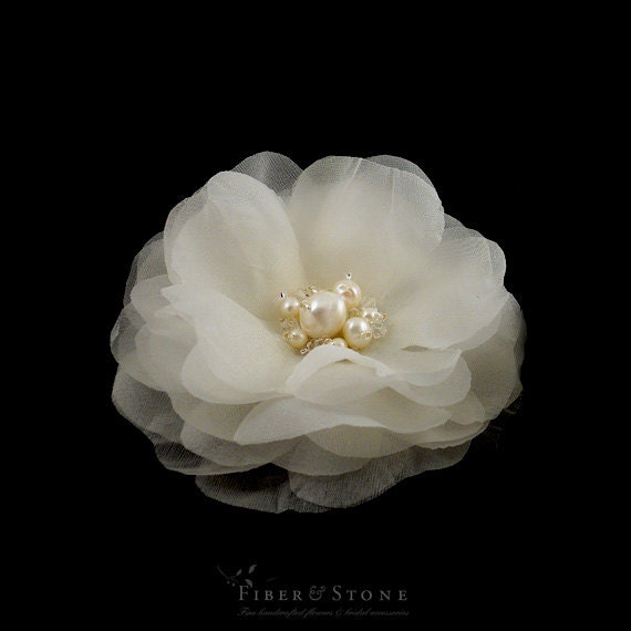 Pure Silk Bridal Headpiece, Ivory Wedding Headpiece, Bridal Hair Flower, Wedding Hair Flower, Wedding Hairpiece, Wedding Hair Accessories