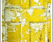 Yellow "Door Number One" Distressed Art Peeling Paint - 11x14 Photograph with white border