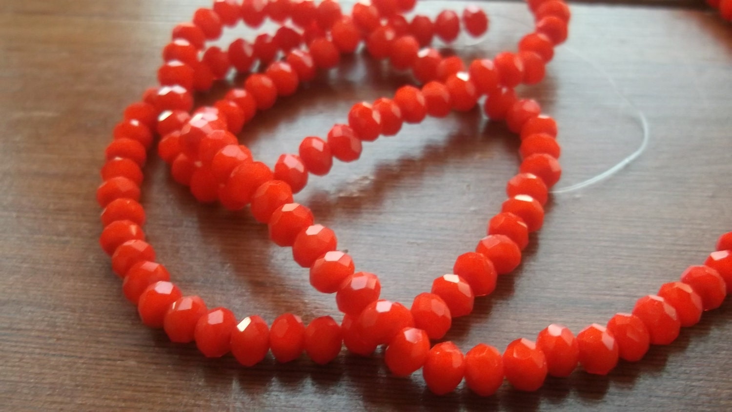 Opaque orange czech glass roundelles 4x3 20 pieces