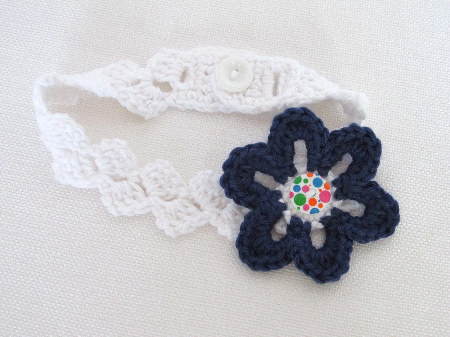 White Baby Ric Rac Headband