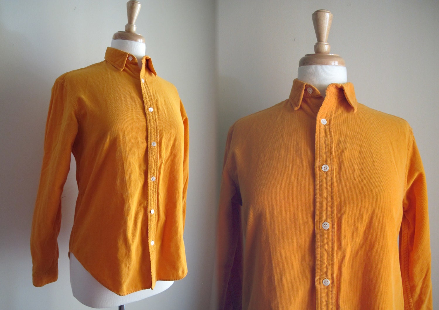Vintage Calvin Klein Blouse / 1980s Mustard Yellow Shirt