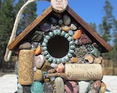 Wren Mosaic Birdhouse with Wine Corks