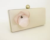 champagne clutch purse, champagne bridesmaid clutch, floral clutch, champagne minaudiere
