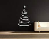 Large Swirl Christmas tree wall window festive sticker decal graphic mural xmas