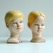 creepy plaster heads boy girl children oddity bust figurine hand painted home decor 8" tall