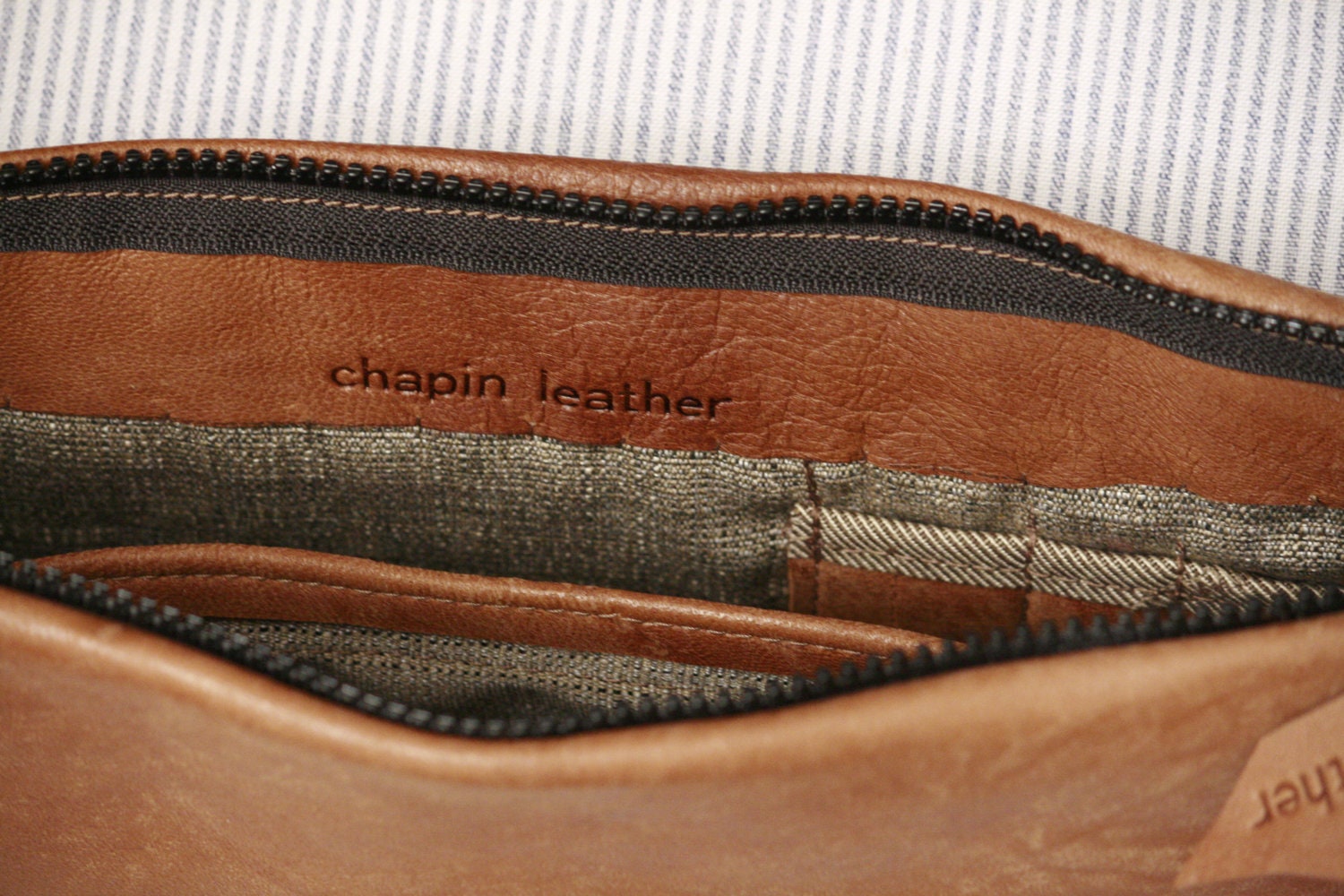 Custom Leather,  Chocolate Lambskin Leather, MacBook 11 Sleeve, iPad Pocket, Zipper, Phone Pocket, Linen Lined